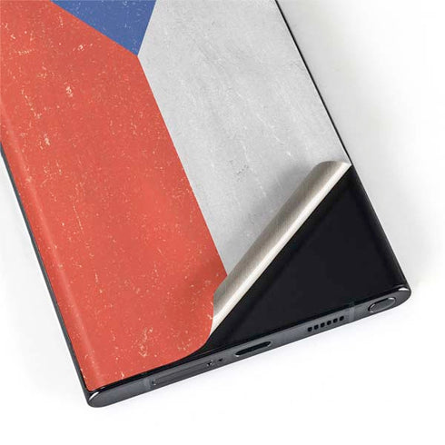 Czech Republic Flag Distressed Galaxy S22 Ultra Skin